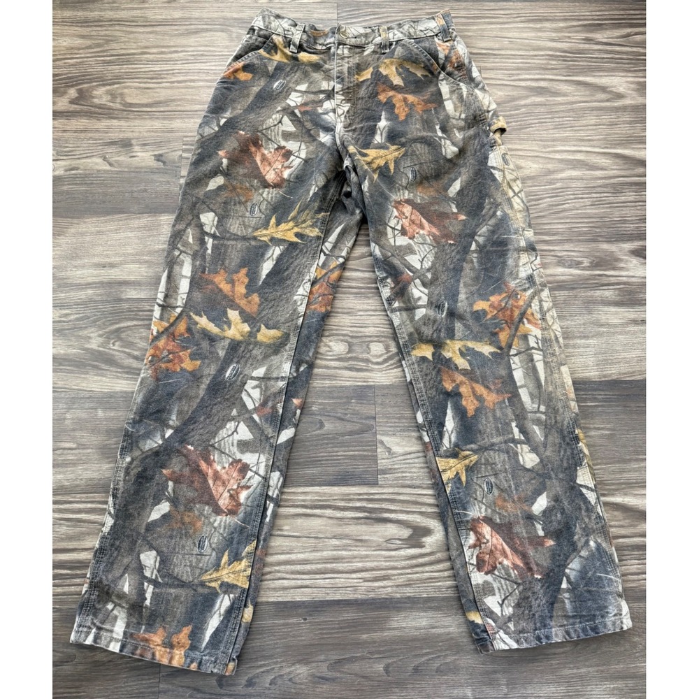 Vintage Carhartt RealTree Hardwoods Camo Carpenter Pants Mens 32x32 Canvas Jeans